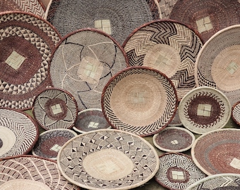 Cesta Tonga de 35,5 a 38,1 cm (14 a 15 pulgadas) / Decoración de pared / Cesta africana