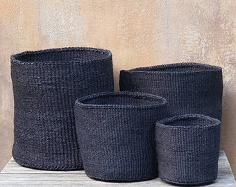 GIZA: Black sisal baskets