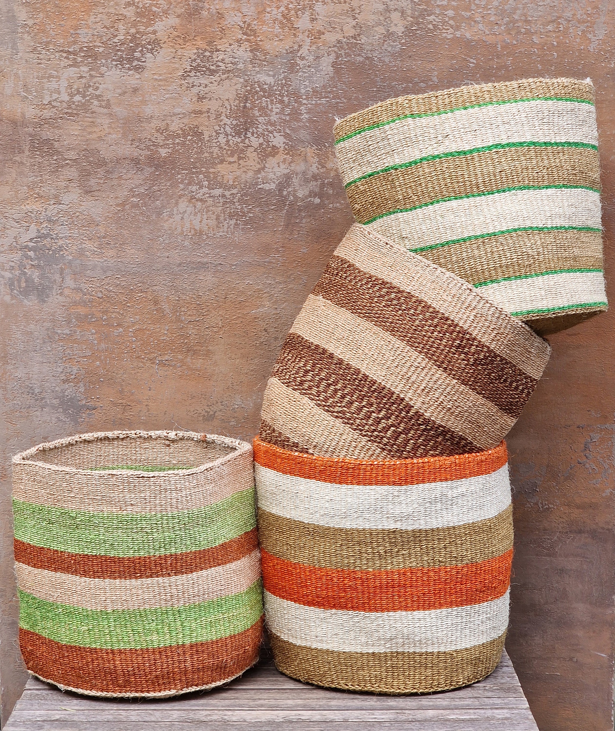 Pot de fleurs/panier de rangement pour plantes de sisal naturel Afrique