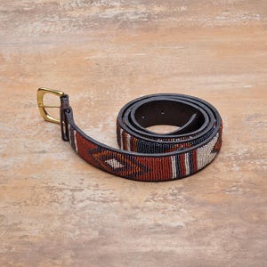 41&quot;-46&quot; Maasai beaded belt, Leather beaded belt, Unisex belt, Beaded Belt