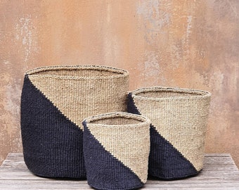 MLIMA: Assymetric sisal baskets /African baskets / Sisal baskets /Storage baskets