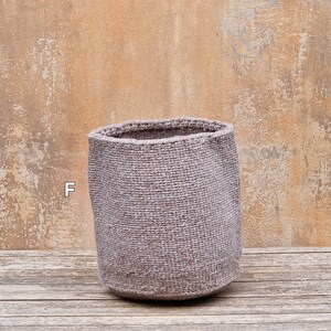 KANZU: 9W x 9H Recycled wool & sisal basket / Storage basket / Planter basket / Wool basket image 7