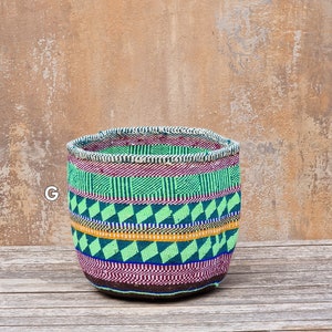 KANZU: 9W x 9H Recycled wool & sisal basket / Storage basket / Planter basket / Wool basket image 8