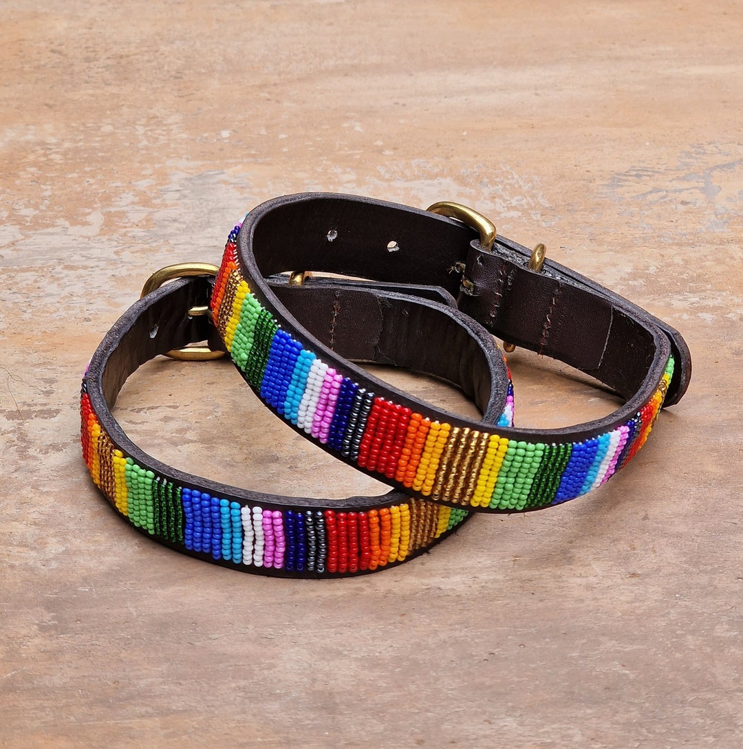 1316 Maasai Beaded Dog Collar Cat Collar Beaded Etsy UK