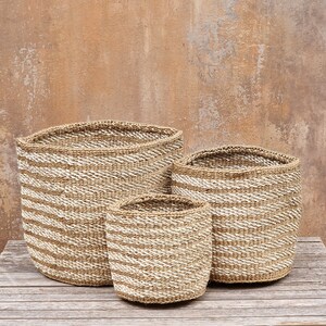 VUNA: Cesta de sisal con estampado natural