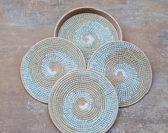 10"W (25.4cm width) Rwandan sisal set of 6 placemats