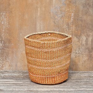 FURAHA: 10"W x 10"H patterned sisal basket