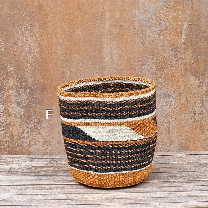 TAMADUNI: 9W x 9H Geometric fine weave sisal basket image 7