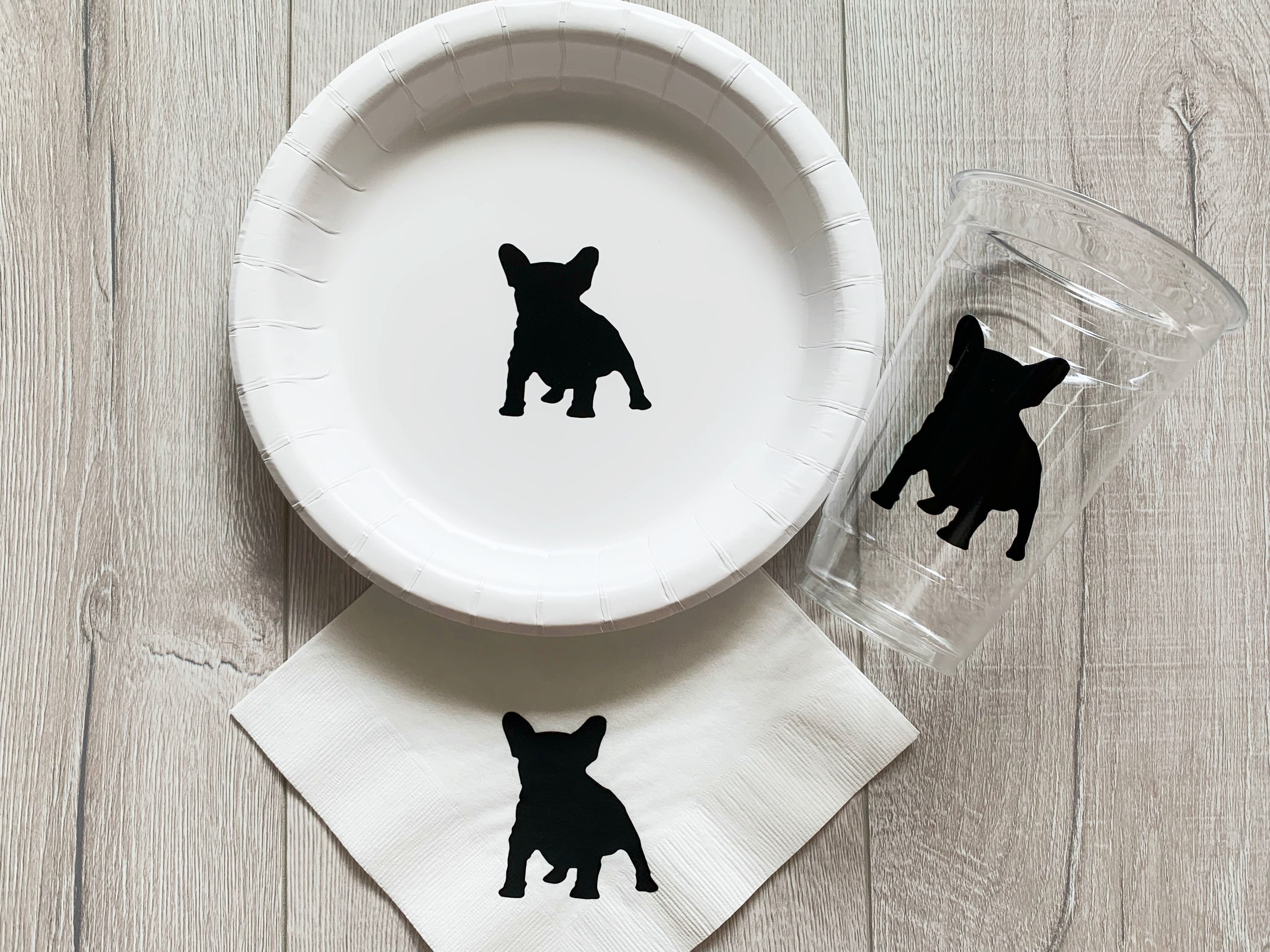French bulldog paper plates discount