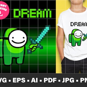 Unter uns Traum mit Diamantschwert, Among Us Dream SVG, Among Us Dream Cricut, svg/jpg/eps/png/ai/pdf-Dateien, Among Us Dream Shirt SVG