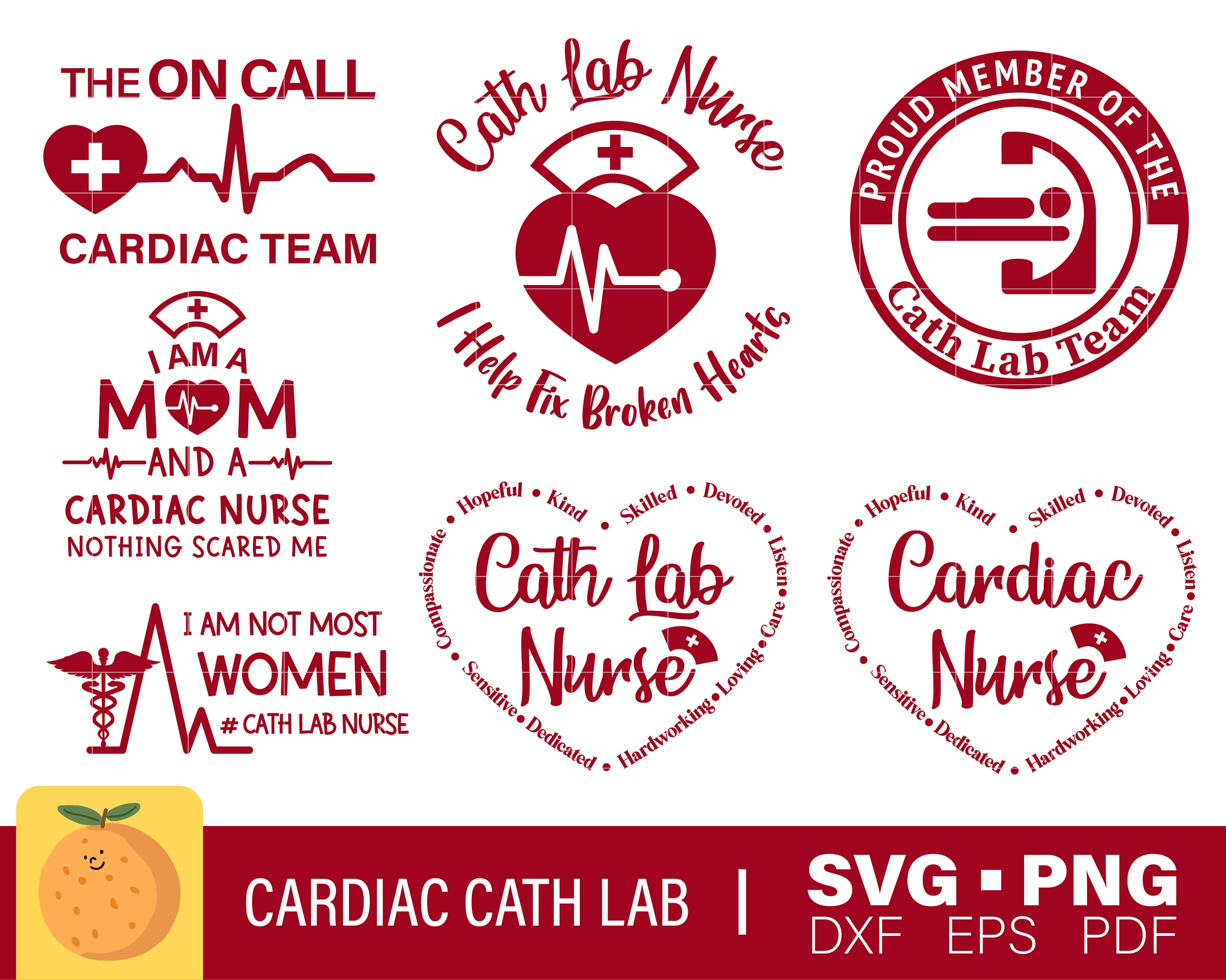 Nurse Stickers, Nursing Stickers, Medical Stickers, Cardiac Nurse