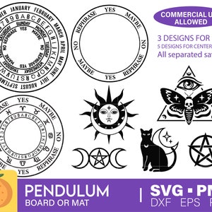 Pendulum Board/Mat - Pendulum Board svg Cut File for Crafters, Talking Board svg/png/dxf/eps/pdf Files for Cricut, Death's-Head Hawkmoth png