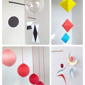 4 Customizable Montessori Mobiles / Quality of materials / Ecofriendly. Respectful of babies and the environment. Birth gift
