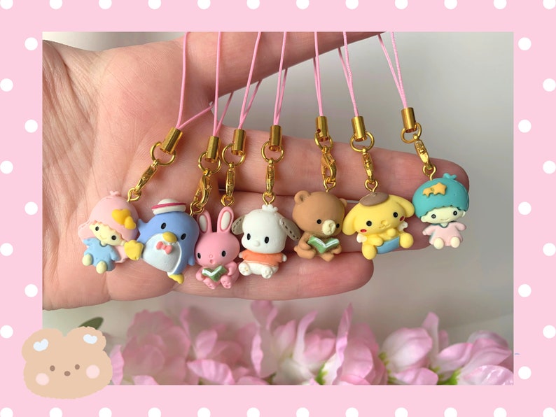 Cartoon cute phone charm. Planner charm. Dust plug charm. Tamagotchi charm. Switch charm. Kawaii keychain. 