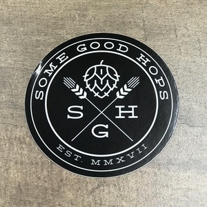Some Good Hops White Logo 3" Diameter Sticker
