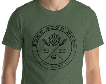Men's Some Good Hops Black Logo T-Shirt - Heather Green