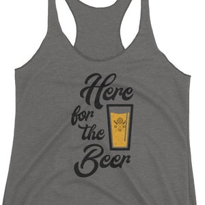Women&#39;s Here for the Beer Racerback Tank - Heather Grey