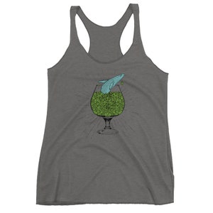 Women's Whale Breach Racerback Tank - Heather Grey