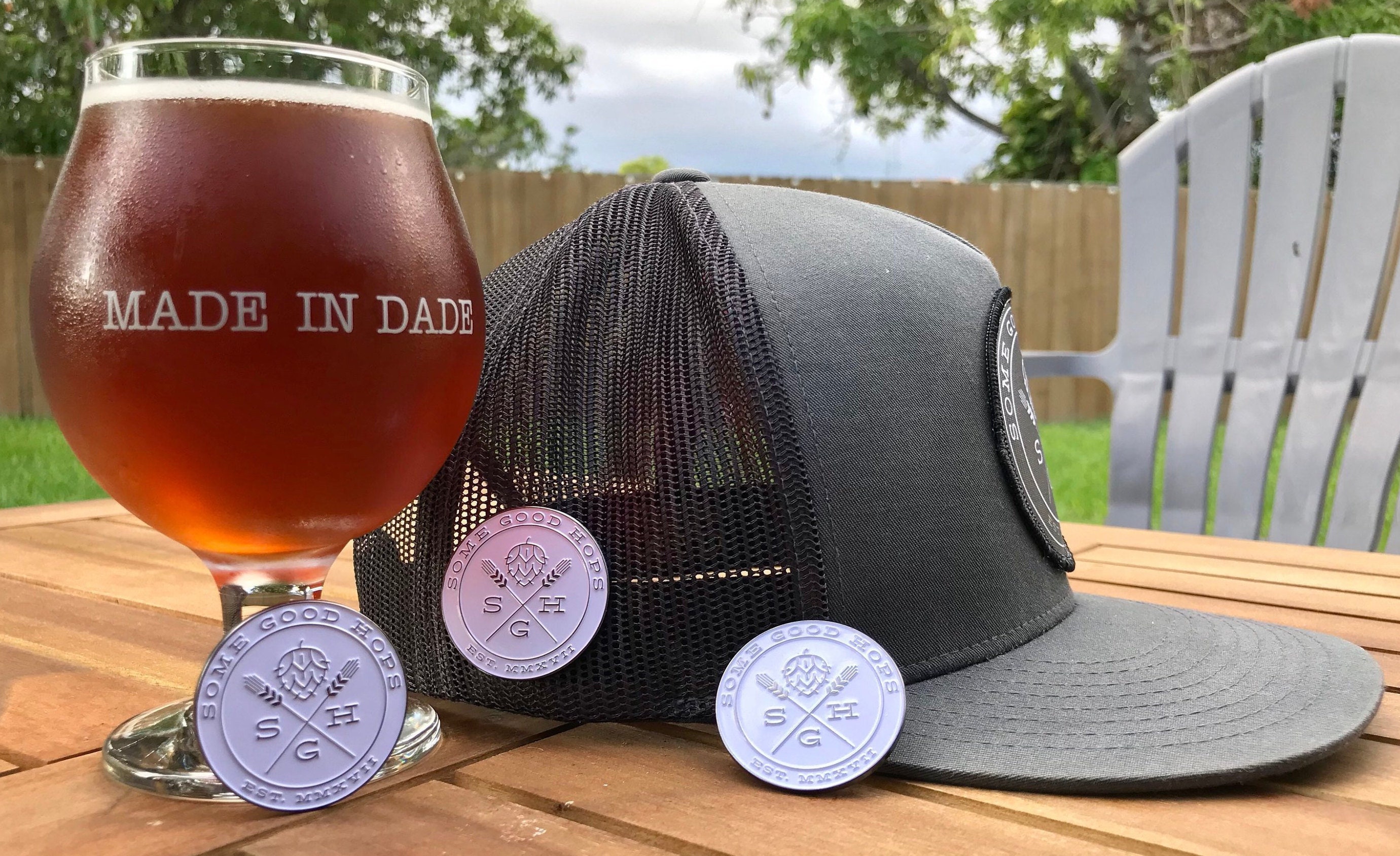 Some Good Hops White Logo Craft Beer Inspired Pin