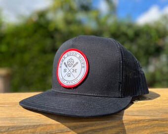 Some Good Hops Black Snapback with White Logo and Red Stitch