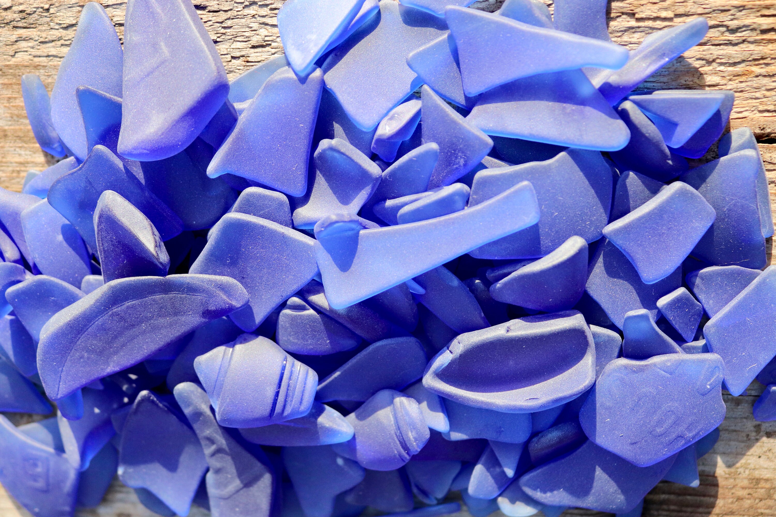 Cobalt Blue Sea Glass, Tumbled, Weathered, Large Size Pieces Average Size  20-40mm, Ideal for Jewellery, Mosaics, Craft.. 
