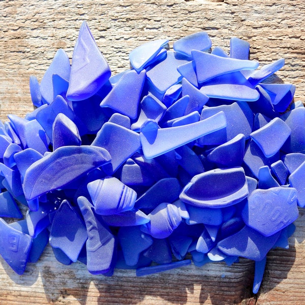 Cobalt blue sea glass, tumbled, weathered, Large size pieces- average size 20-40mm, ideal for jewellery, mosaics, craft..