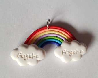 Rainbow pendant, Clay rainbow pendant, Clay pendant, Jewellery pendant, Jewellery making, Pendant, Clay, Rainbow, Clouds