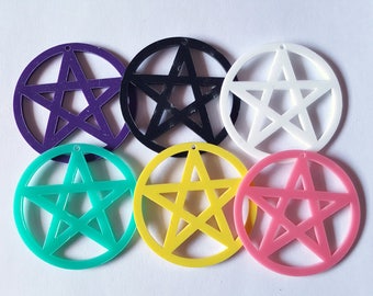 Pentagram pendant, Acrylic pendant, Jewellery pendant, Acrylic, Pentagram, Star, Halloween, Goth, Gothic, Occult, Pagan, Witch