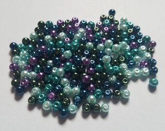 Ocean pearl mix, Glass pearl mix, Glass pearl beads, Bead mix, Bead soup, Glass pearls, Glass beads, Pearl beads, Jewellery making