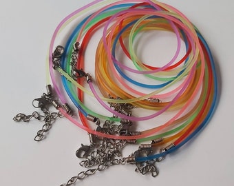 Rubber necklace cords, Rubber cords, Necklace cords, Jewellery cords, Jewellery making, Ready assembled cords, Cords, Necklaces