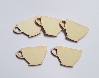 45mm wooden teacups, Wooden teacups, Teacup shapes, Wooden shapes, Wood craft shapes, Wooden crafts, Teacups, Teacup, Cup, Tea