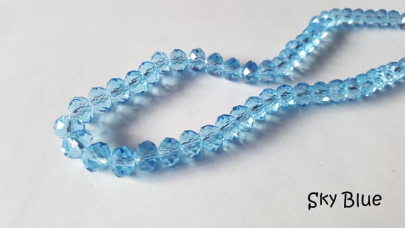 30 Perline Rondelle In Cristallo Sfaccettato Fatte A Mano - 6x8 Mm, Colore Ambra, Ideali Per Creare Gioielli Unici - 3