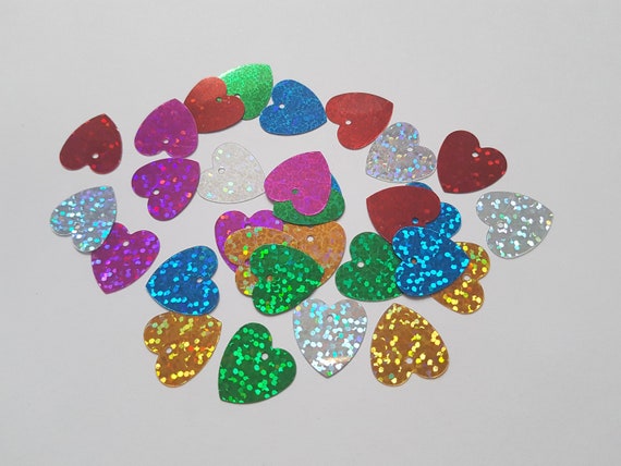 Heart Sequins Holographic Heart Sequins Holographic Sequins - Etsy