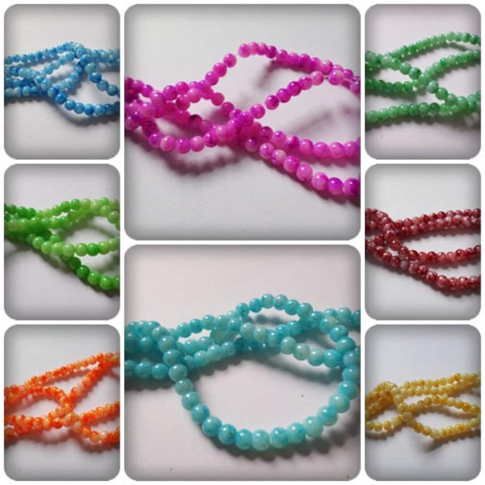 4mm Mottled Glass Beads Etsy