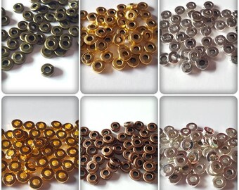 50 Alloy Spacer Beads | 6mm Rondelle Beads with 2.5mm Hole | Jewellery Making & Craft Supplies