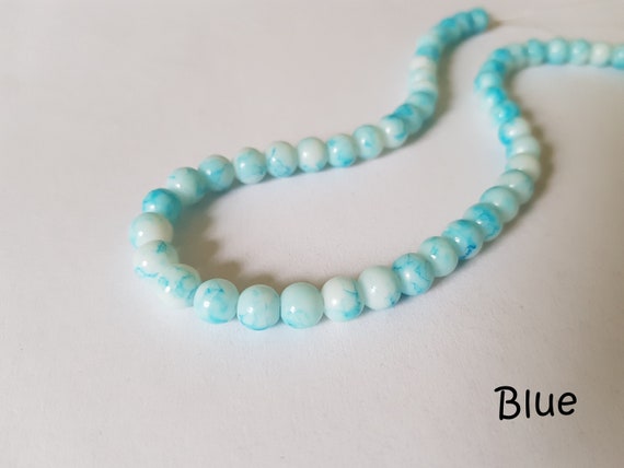 APPROX 88 ~ DEEP BLUE PEARL ~10mm~ ROUND GLASS BEADS~Bracelets~Necklace UK