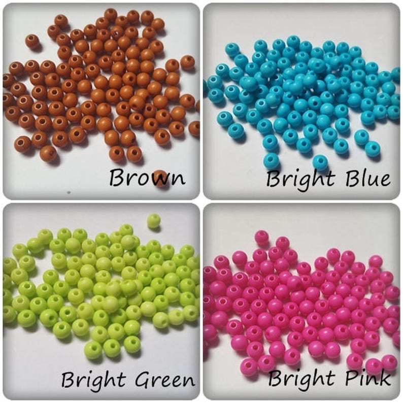 Acrylic round beads, Acrylic beads, Round beads, Jewellery making, Craft beads, Round, 4mm, Beads image 2