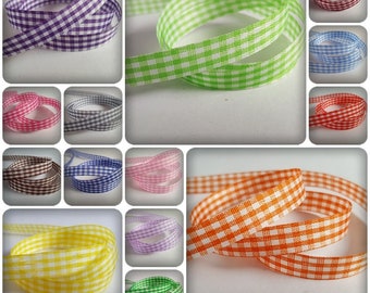 10mm gingham ribbon