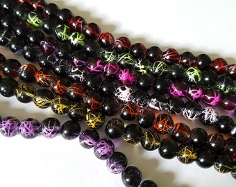 50 Transparent Glass Beads 8mm | Round Drawbench Beads | Beads for Jewellery Making