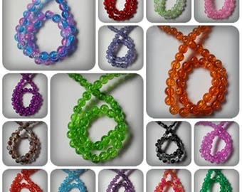 8mm crackle perline di vetro, perline di vetro Crackle, perline Crackle, perline di vetro, Gioielli facendo perline, perline rotonde, rotonde crackle, vetro crepitante