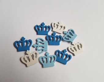 Wooden Crown Shapes | Painted Wooden Craft Embellishments 23mm | DIY Decorations 10pcs