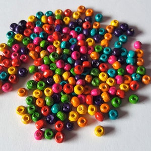 Wooden beads, Wood beads, Painted wooden beads, Craft beads, Jewellery making, Beads, Craft beads, Wooden, Round, 5.5mm, Various colours