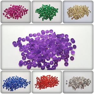 7mm cupped sequins, Cupped sequins, Round sequins, Metallic sequins, Sequins, Sequin art, Embellishments, Scrapbooking, Cupped round, Disc