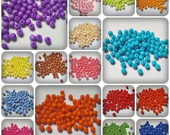 100 x 4mm Acrylic Craft Beads | Round Beads for Jewellery Making, DIY Crafts, Bracelets & Decorations