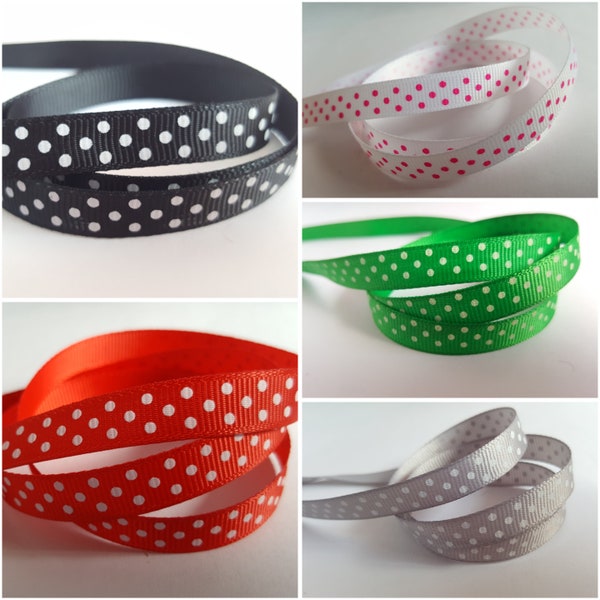 Ruban grosgrain à pois de 9 mm