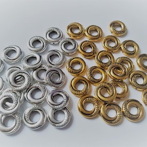 15mm donut spacers, Donut spacer beads, Ring spacer beads, Ring beads, Spacer beads, Metal spacer beads, Metal ring beads, Metal beads