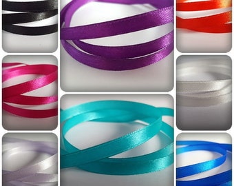 6mm Satin Ribbon Roll | 5m, 10m, or 22m Ribbon for DIY Crafts, Gift Wrapping, Hair Bows & Handmade Projects