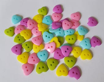 50 x 14 mm acryl hartknopen | DIY-knutselknopen met 2 gaten voor naaien, scrapbooking en handgemaakte projecten