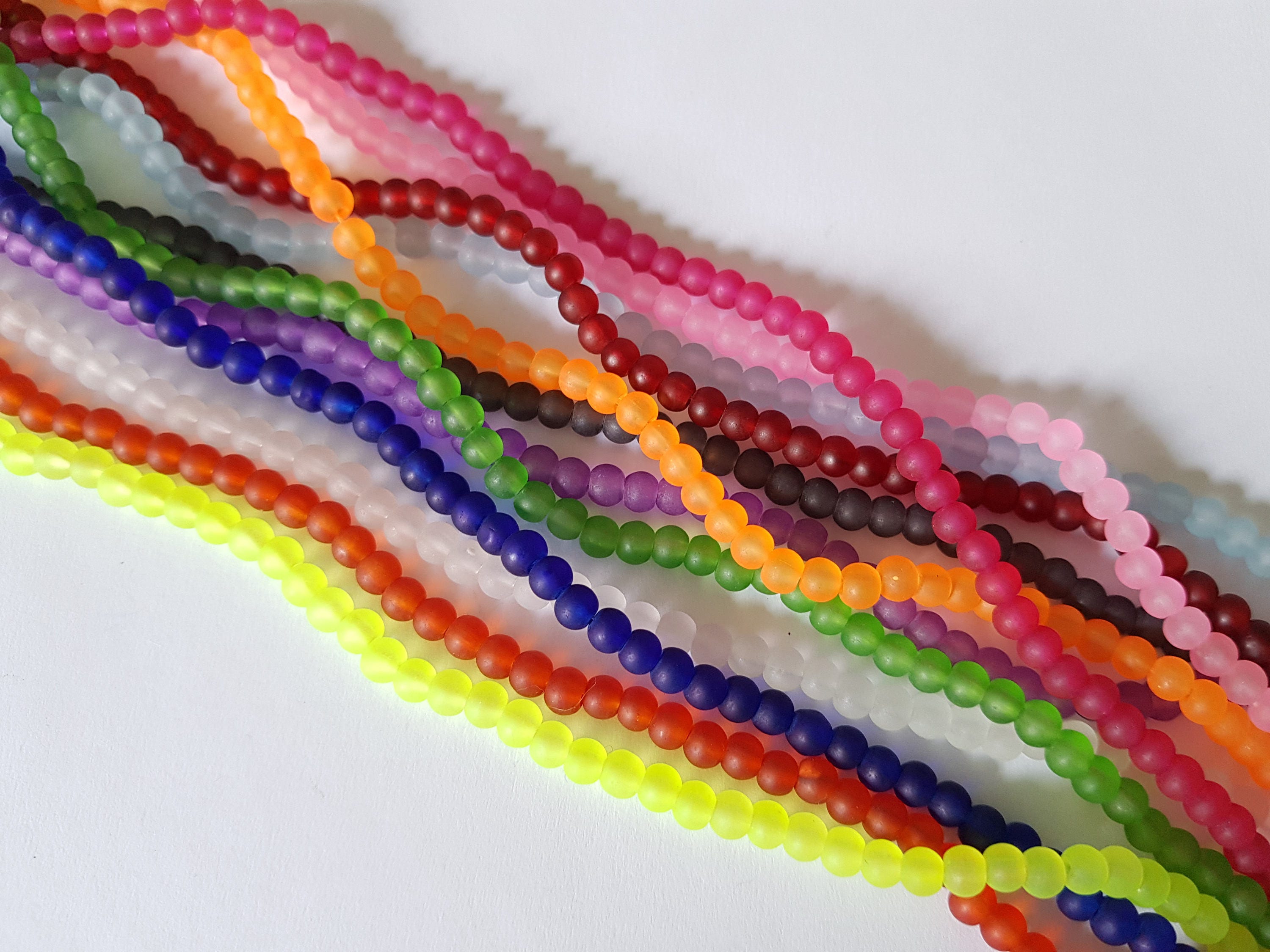 4mm Frosted Glass Beads Frosted Glass Beads Frosted Beads Etsy