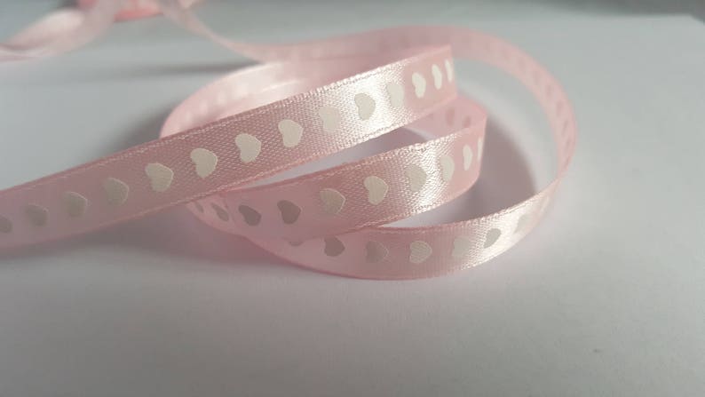 10mm heart satin ribbon